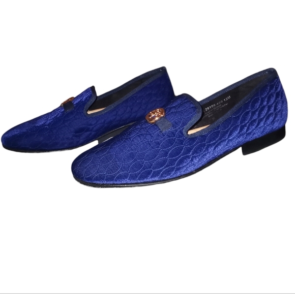 STACY ADAMS mens royal blue slip on loafers - Picture 5 of 10